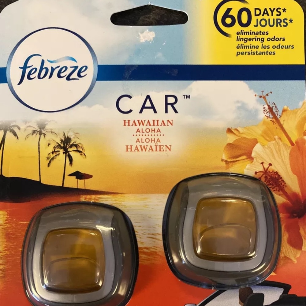 Febreze Car Air Freshener Vent Clips Hawaiian Aloha .13oz 2 Count
